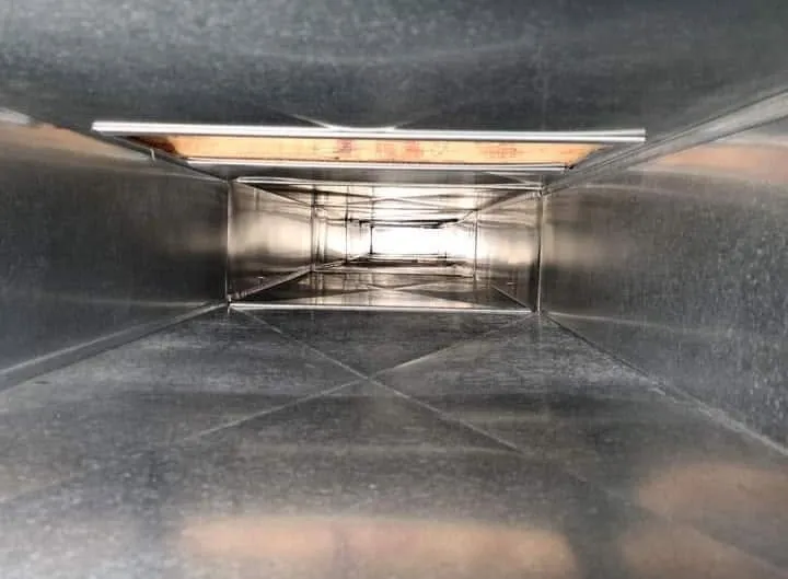Same air duct after cleaning